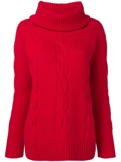 Philo-sofie Embossed Turtleneck Sweater In Red