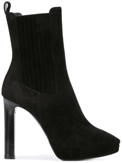 Saint Laurent Hall Chelsea Ankle Boots In Noir