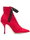Dolce & Gabbana Ankle Boots In Stretch Jersey In Red