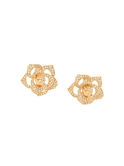 Pre-owned Susan Caplan Vintage 1990's Elizabeth Taylor Earrings In Gold