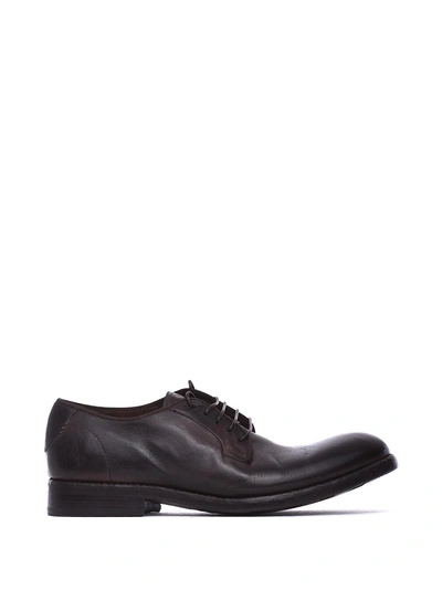 Barracuda Lace-up Shoes In Black Vintage Effect Leather In Nero