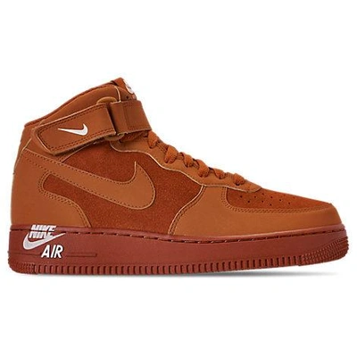 Nike Men's Air Force 1 Mid Casual Shoes, Brown In Brown