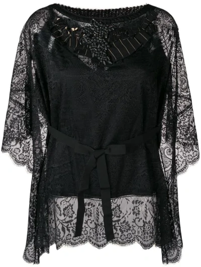 Antonio Marras Embellished Lace Blouse In Black