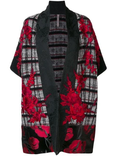 Antonio Marras Flower Embroidery Coat In Red
