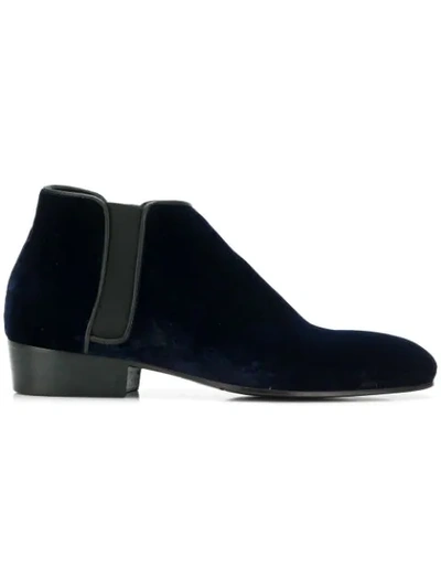 Leqarant Suede Ankle Booties In Blue