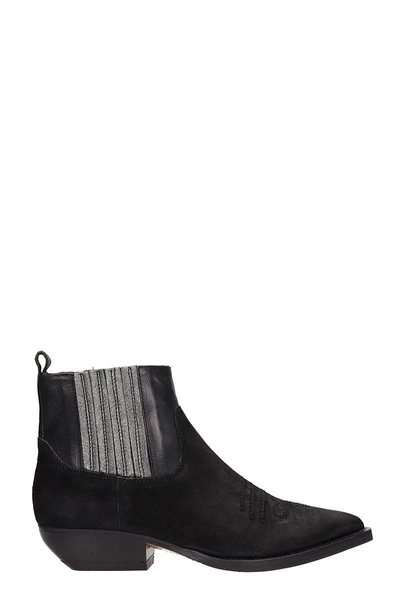 The Seller Black Suede Texan Ankle Boots