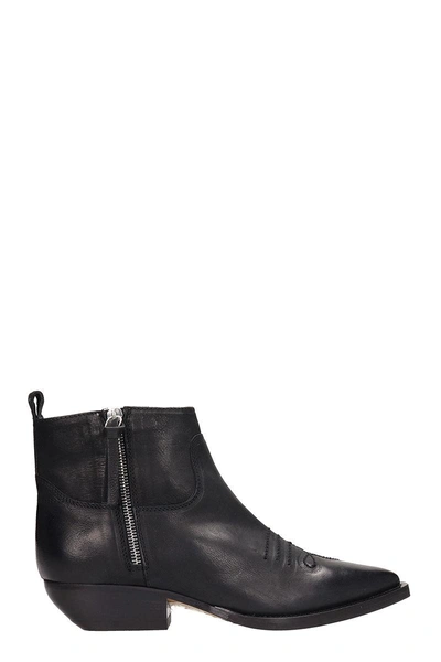 The Seller Black Leather Texan Boots