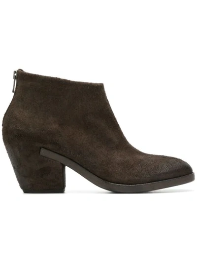 Del Carlo Back Zip Ankle Boots - Brown