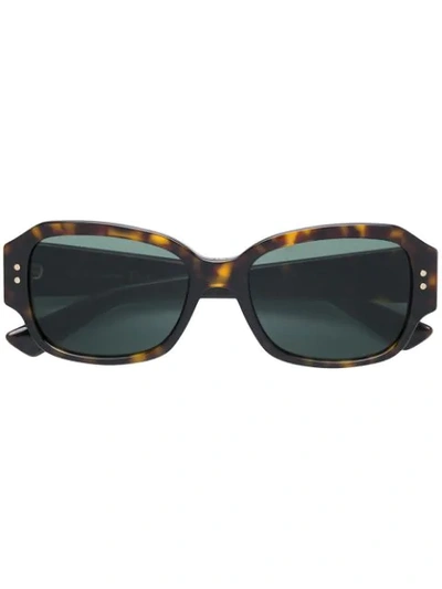 Dior Lady  Stud Sunglasses In Brown