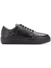 Neil Barrett Black Leather Modernist City Sneakers