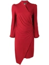 Plein Sud Wrap Knitted Dress In Red