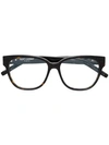 Saint Laurent Square Shaped Glasses In Brown