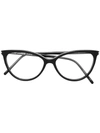Saint Laurent Cat-eye Framed Glasses In Black