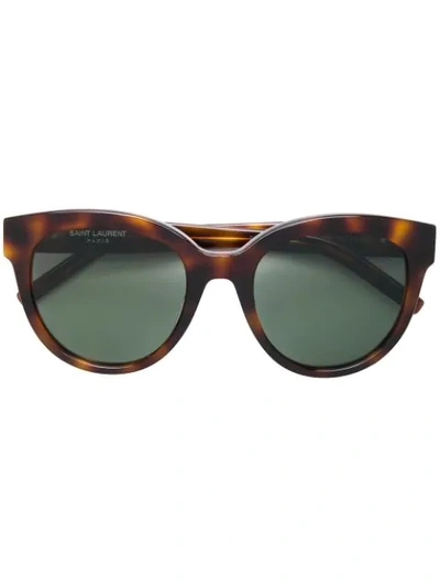 Saint Laurent Round Tortoiseshell Sunglasses In Brown