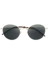 Saint Laurent Round Shaped Sunglasses In Metallic