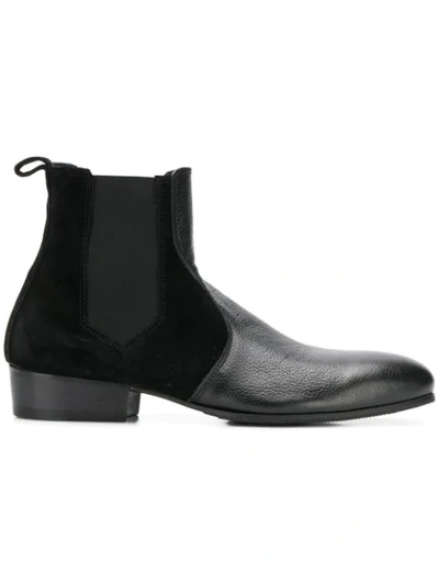 Leqarant Contrasting Ankle Boots - Black