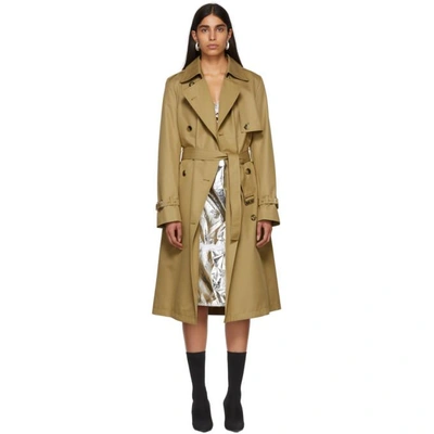 Rabanne Paco  Tan Double-breasted Trench Coat In 013 Kraft