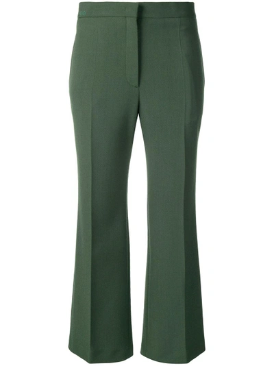 Fendi Cropped Flared Trousers - Green