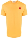Comme Des Garçons Play Embroidered Heart T-shirt In Yellow