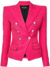 Balmain Double Breasted Blazer In Pink