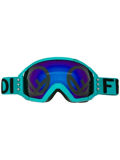 Fendi Mirrored Goggle Sunglasses - Blue