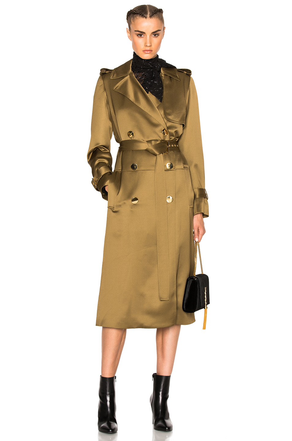 Lanvin Belted Trench Coat In Light 