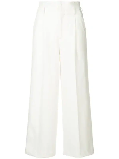 Loveless Belted Wide Leg Trousers In White