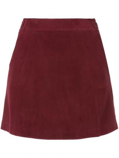 Loveless Straight Mini Skirt In Red