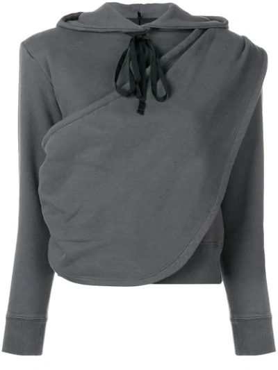 Ben Taverniti Unravel Project Draped Hoodie In Grey