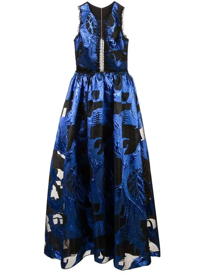 Marchesa Notte Cut-out Detailed Dress In Blue