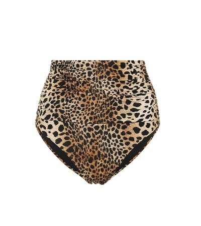 Melissa Odabash Lyon High-waist Cheetah-print Swim Bottoms In Brown