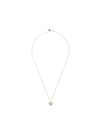 Selim Mouzannar 18kt Rose Gold White Diamond Star Necklace - Neutrals