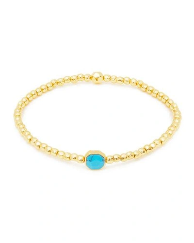 Gorjana Power Gemstone Beaded Bracelet In Turquoise/ Gold