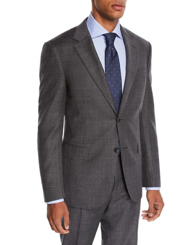 Canali Men's Step-weave Wool Two-piece Suit In Charcoal
