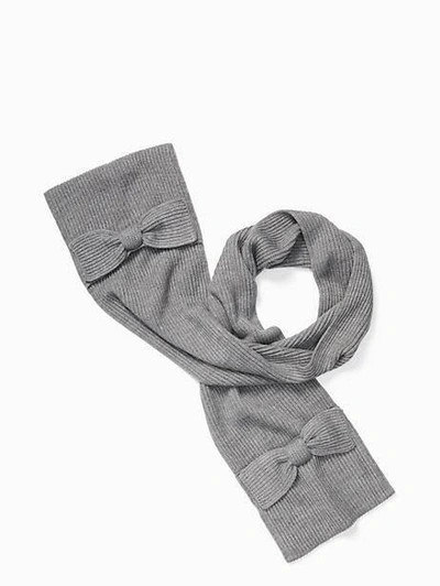 Kate Spade Solid Bow Muffler In Heather Gray