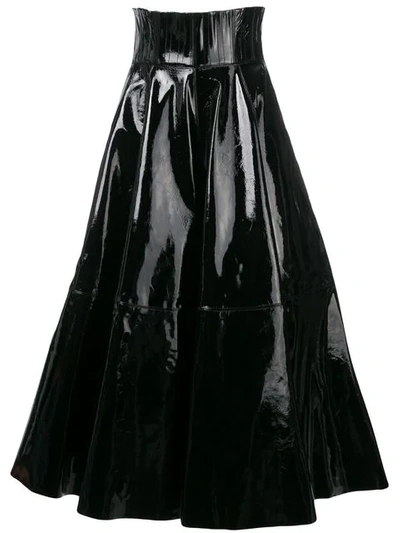 Alex Perry Flared Midi Skirt In Black