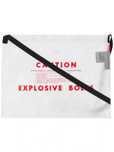 Undercover Caution Shoulder Bag In White