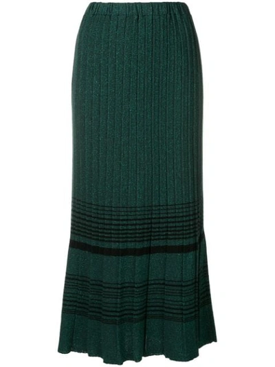 Chiara Bertani Pleated Skirt In Green