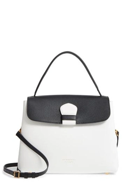 Burberry Medium Camberley Colorblock Leather & House Check Top Handle Satchel - White In White/ Black