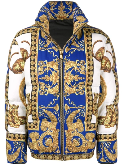 Versace Baroque Padded Jacket - Blue