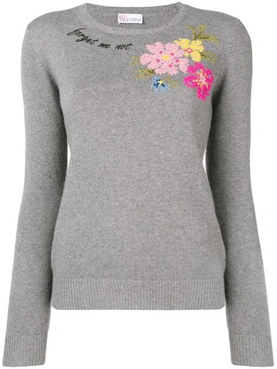 Red Valentino 'forget Me Not' Sweater In 080 Grigio Melange