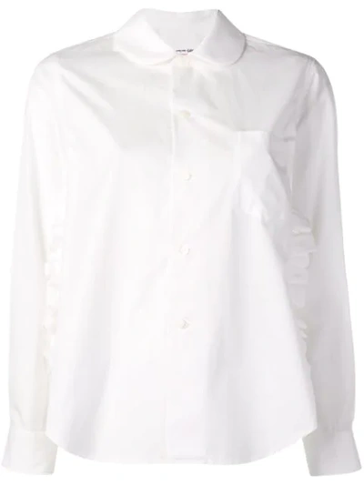 Comme Des Garcons Girl Ruffle Trim Shirt In White