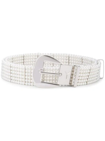 Y/project Pearl-embellished Belt In White