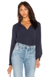 Velvet By Graham & Spencer Samantha Blouse In Navy. In Postman