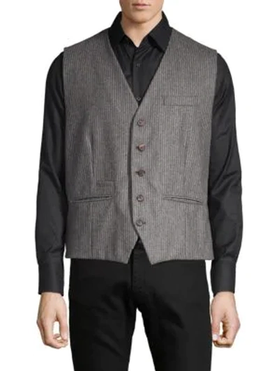 Brunello Cucinelli Pinstripe Wool Vest In Grey