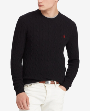 all black polo sweater