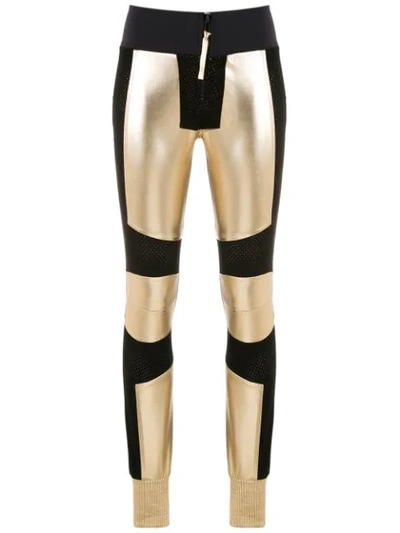 Andrea Bogosian Panelled Leather Trousers In Yellow