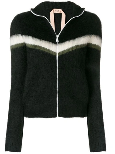 N°21 Zipped Sweater In Black