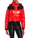 Bagatelle.nyc Bagatelle. Nyc Cropped Hooded Puffer Jacket In Red