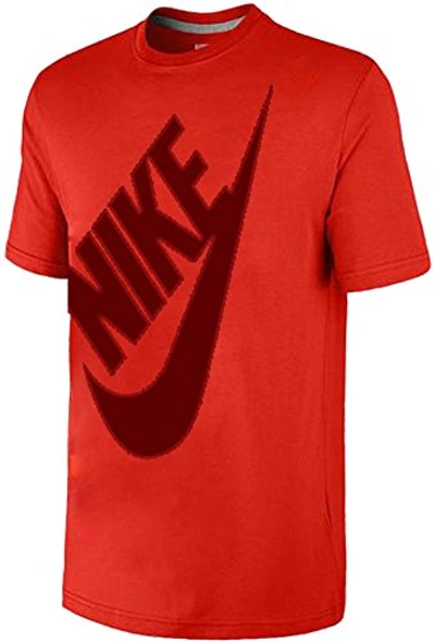 Nike Big Futura Swoosh Diagonal Outline T-shirt In Red | ModeSens